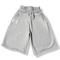 Double waist grey fleece shorts