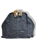 Leopard print denim jacket