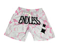 Pink marble mesh shorts