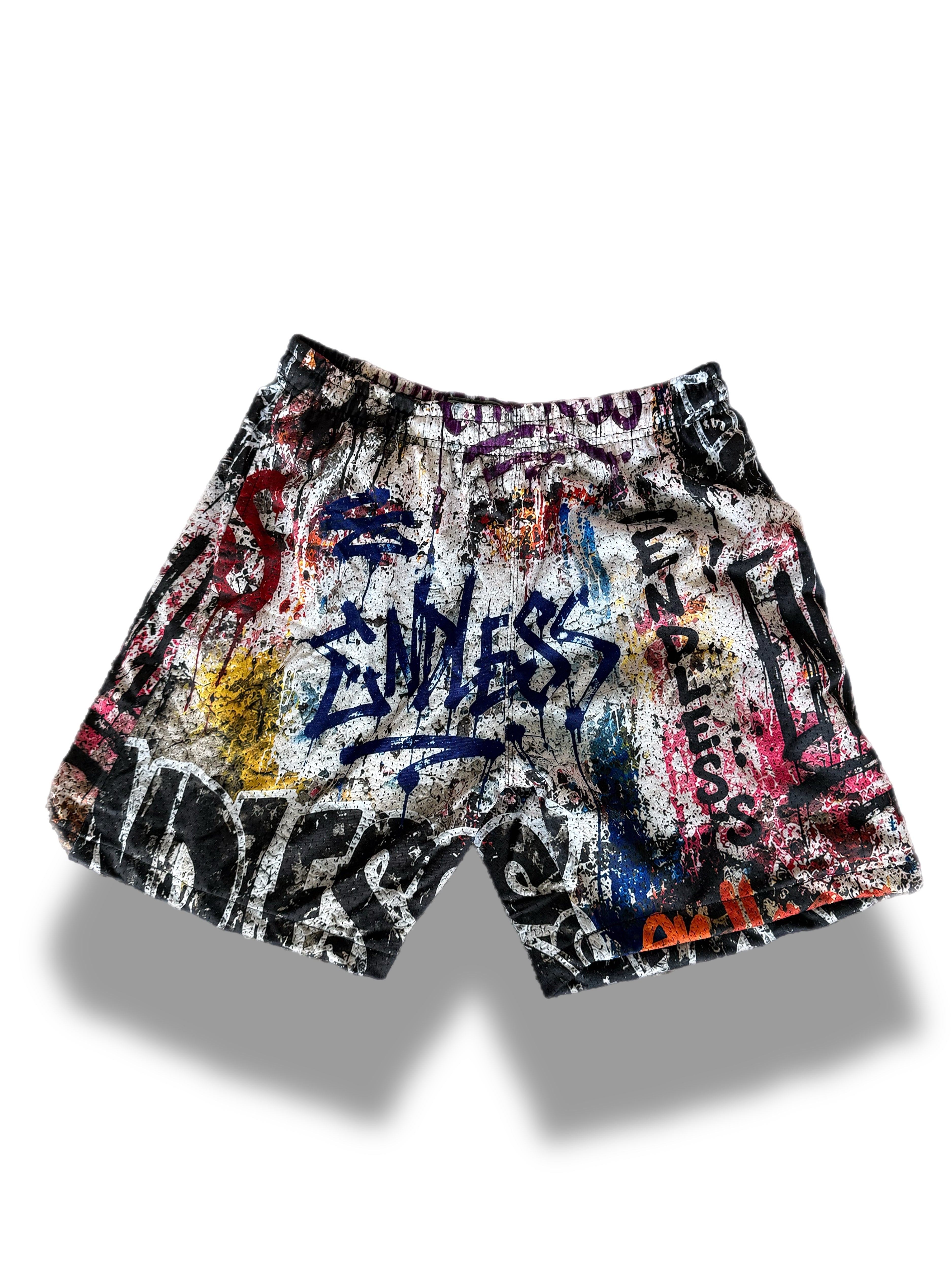 street art mesh shorts